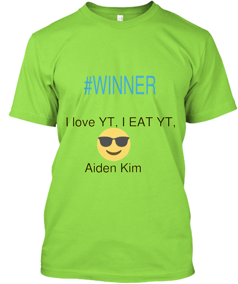 #Winner I Love Yt, I Eat Yt, Aiden Kim Lime T-Shirt Front