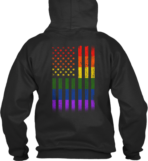 Gay Lgbt American   Limited Edition Jet Black Camiseta Back