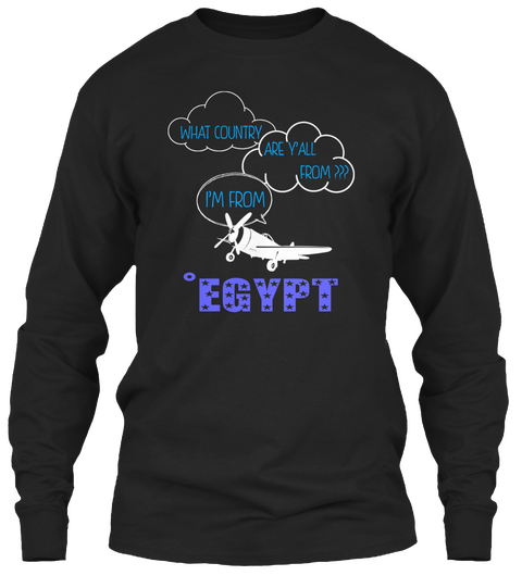 Country  Egypt Black T-Shirt Front