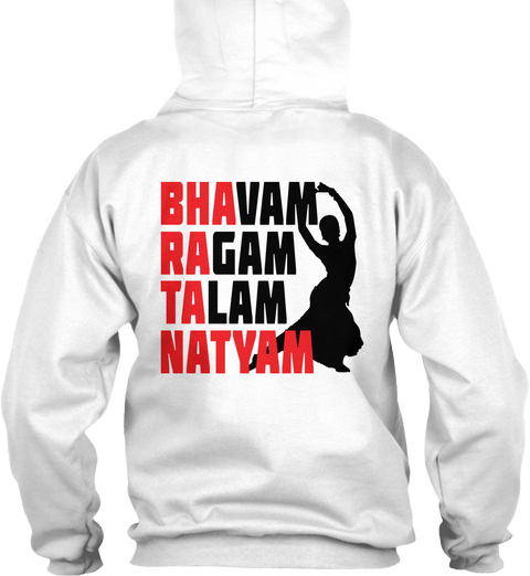 Bhavam Ragam Talam Natyam White áo T-Shirt Back