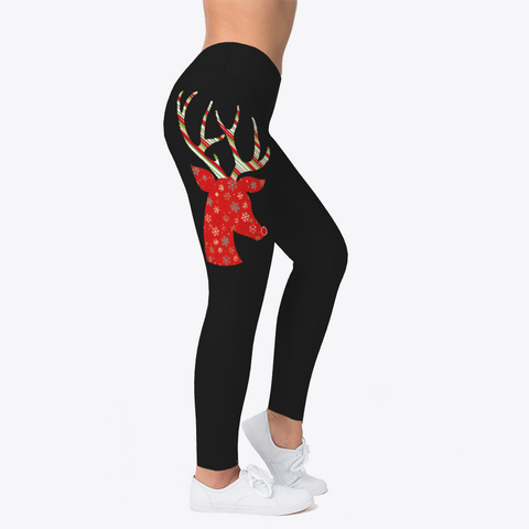 Christmas Deer  Leggings Black áo T-Shirt Right