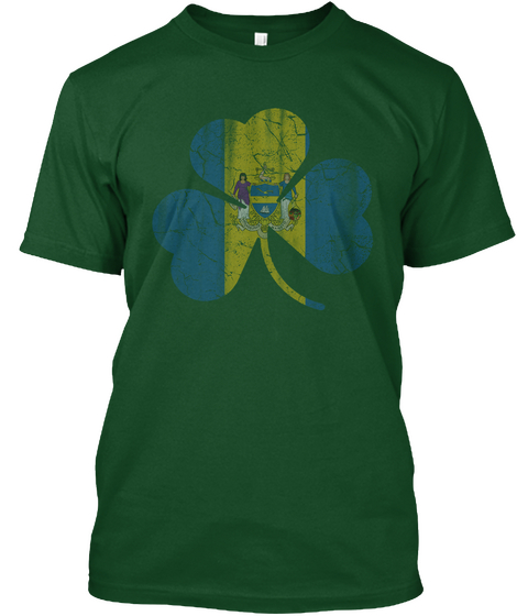 Irish Philadelphia Shamrock St Patricks  Deep Forest T-Shirt Front