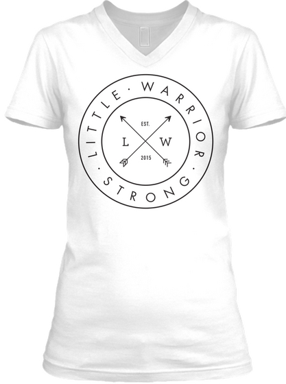 Little Warrior Strong L W Est. 2016 White T-Shirt Front