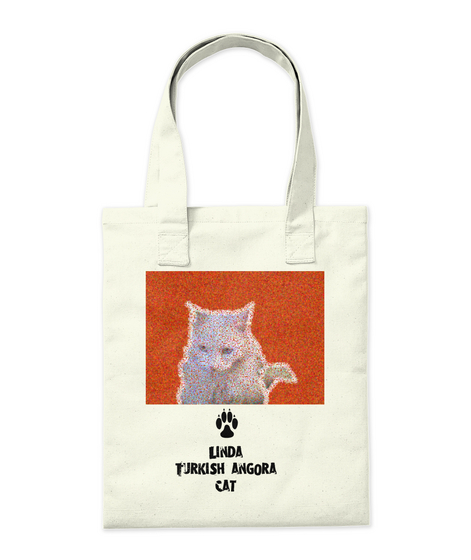 Linda Turkish Angora Cat Natural T-Shirt Back