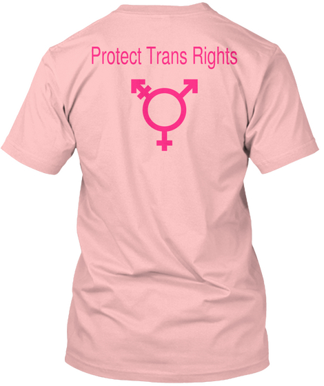 Protect Trans Rights  Pale Pink T-Shirt Back