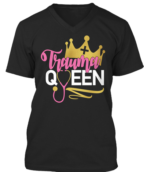 Trauma Queen Black Camiseta Front