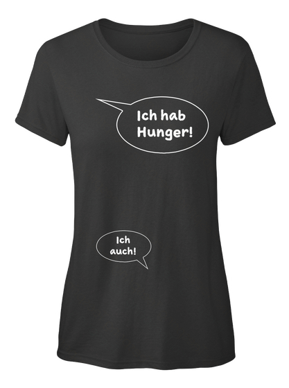 Ich Hab Hunger! Ich Auch! Black Maglietta Front