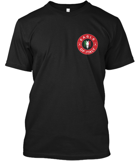 Albania Italy Eagle Black T-Shirt Front
