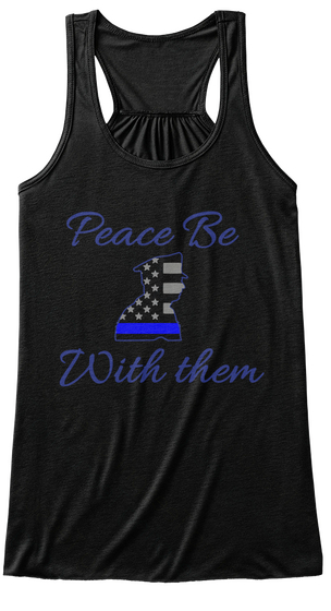 Peace Be With Them Black Maglietta Front