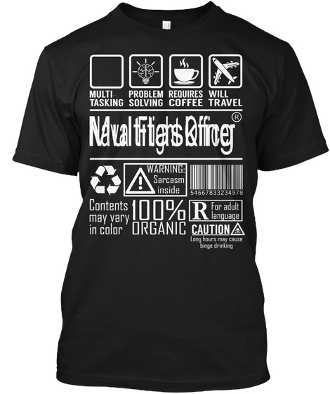Multi Tasking Problem Solving Requires Coffee Will Travel R Warning Sarcasm Inside 54667833234978 Contents May Vary... Black T-Shirt Front