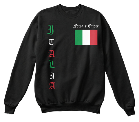 Italia Forsa E Onove Black T-Shirt Front