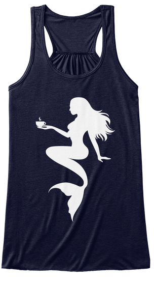 Mermaid And Coffee Tank Top And T Shirt Midnight T-Shirt Front