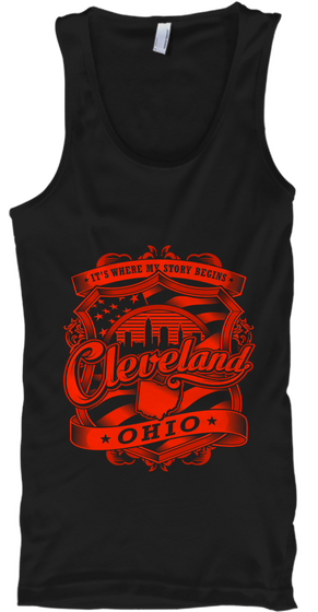 It's Where My Story Begins Cleveland Ohio Black T-Shirt Front