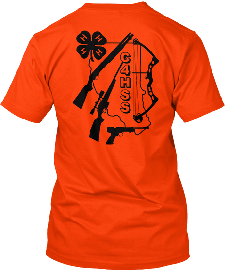 C4 Hss Club Tee   Black Print Orange T-Shirt Back
