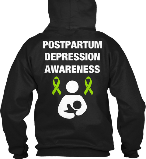Postpartum Depression Awareness Black Camiseta Back