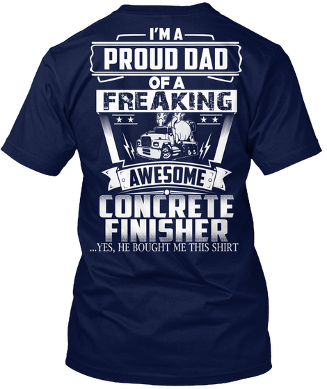 Concrete Dad Navy áo T-Shirt Back