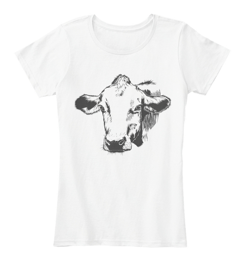 Cow Shirt White T-Shirt Front