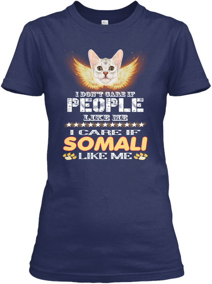 I Care Somali Like Me Navy T-Shirt Front