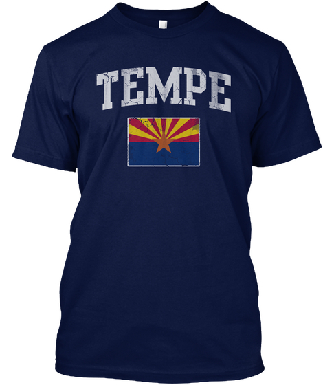 Tempe Arizona Flag Navy áo T-Shirt Front