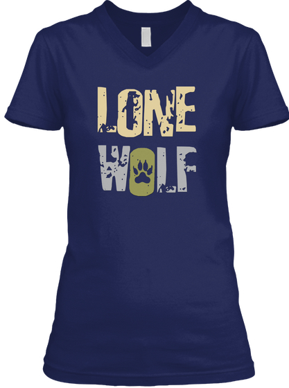 Lone Wolf Navy T-Shirt Front