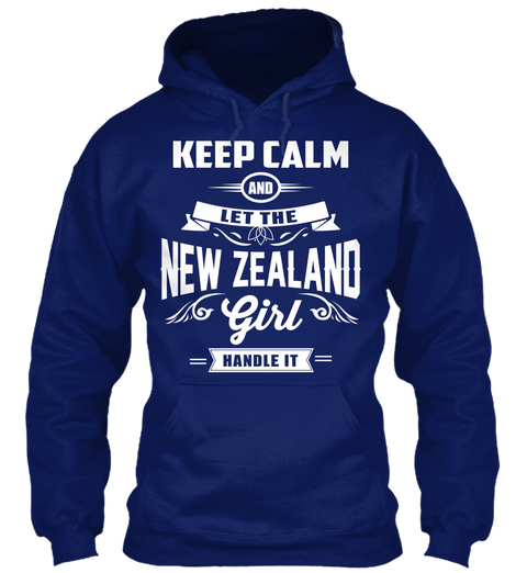 Keep Calm And Let The New Zealand Girl  Handle It Oxford Navy Kaos Front