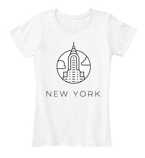 New York White Camiseta Front