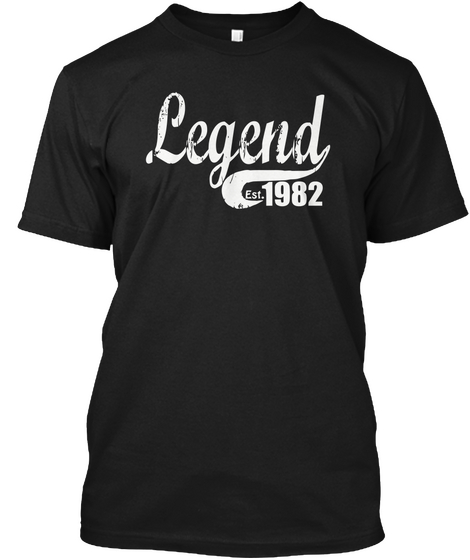 Legend Est.1982 Black áo T-Shirt Front
