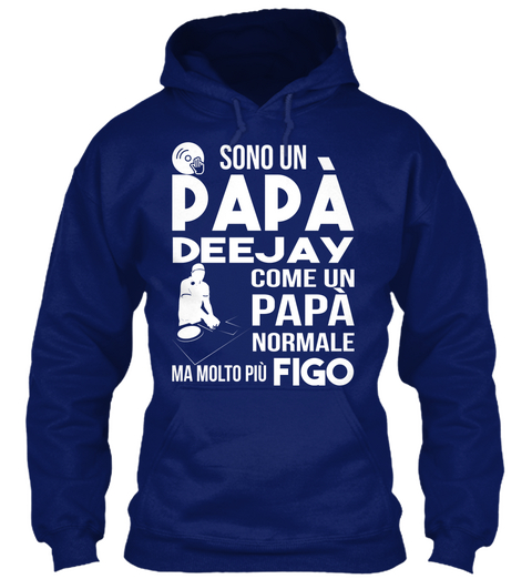 Papà Deejay Oxford Navy T-Shirt Front