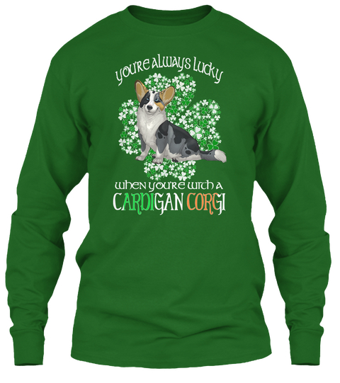 St Patrick Day With A Cardigan Corgi Irish Green T-Shirt Front