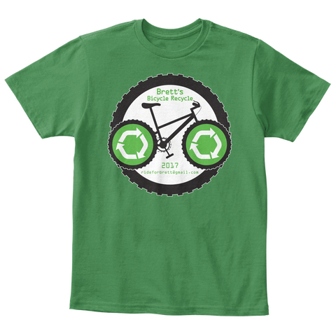 Brett's Bicycle Recycle 2017 Rideforbrett@Gmail.Com Kelly Green  Kaos Front