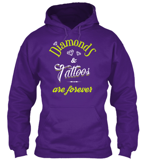 Diamonds & Tattoos Are Forever Purple áo T-Shirt Front