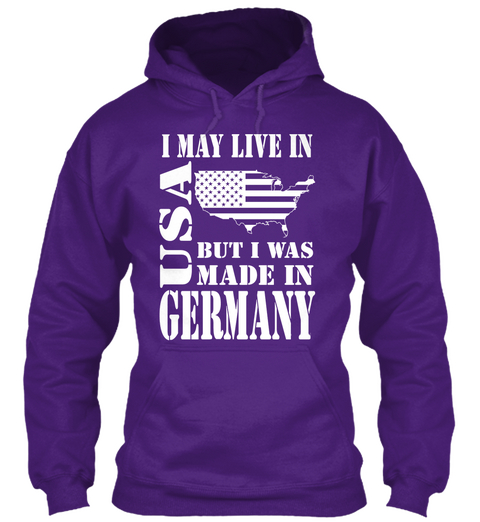 I May Live In Usa But I Was Made In Germany Purple Camiseta Front