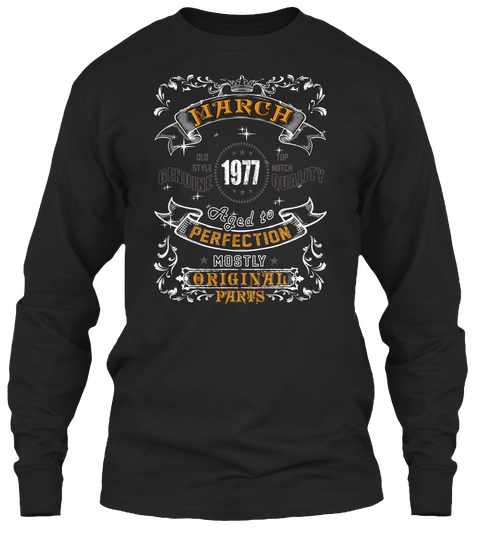 1977 March Aged To Perfection Black Camiseta Front