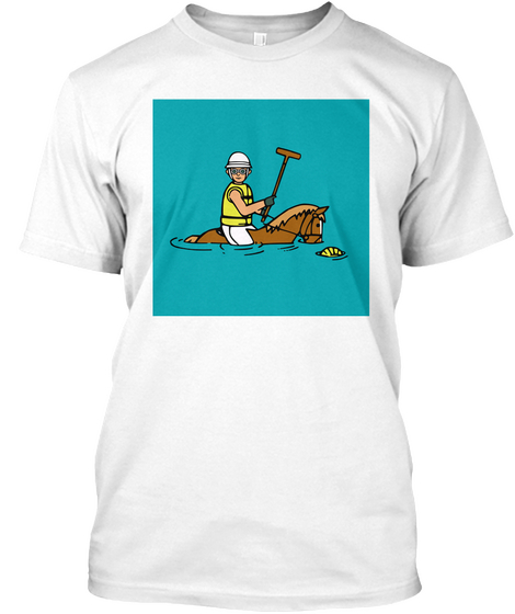 Horse Water Polo T Shirt White Kaos Front