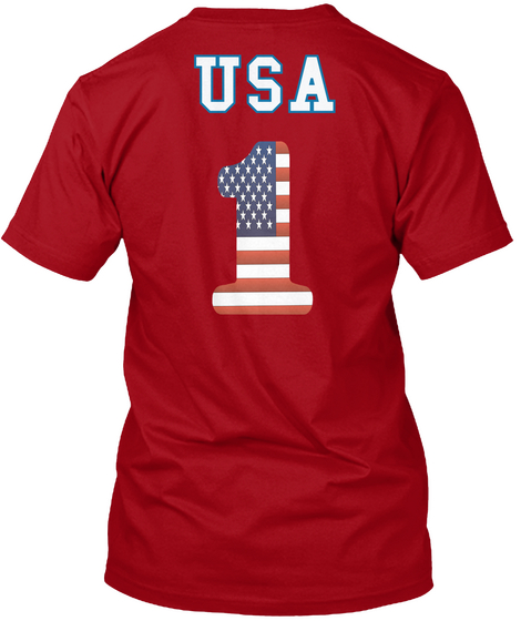 Usa Deep Red T-Shirt Back