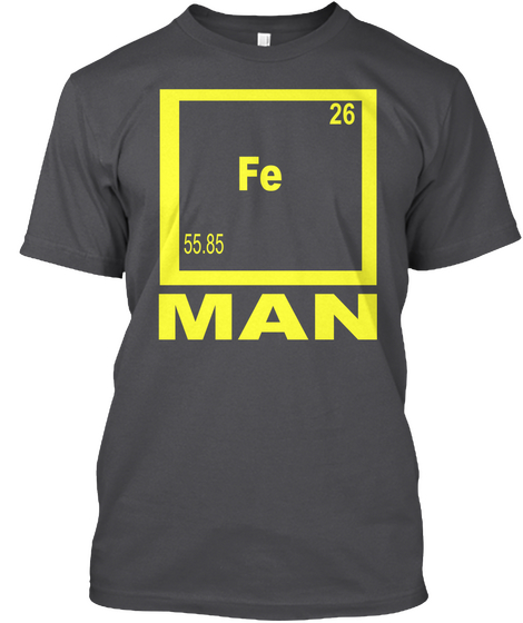 26 Fe 55.85 Man Charcoal T-Shirt Front