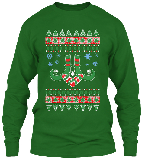 Billiards Christmas Sweater  Irish Green T-Shirt Front