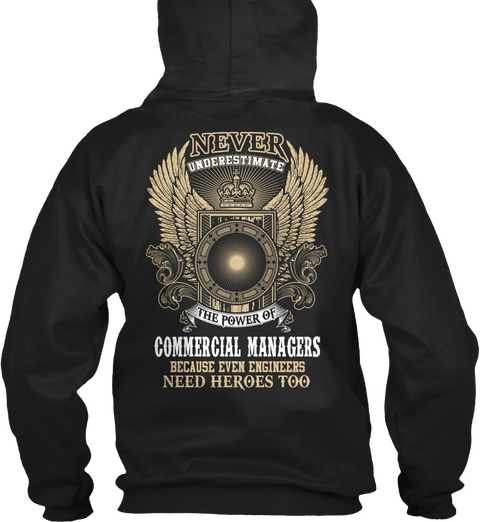 Commercial Managers Black T-Shirt Back