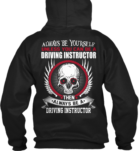 Driving Instructor Black T-Shirt Back