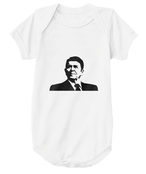 Reagan Under God Baby Onesie White Camiseta Front