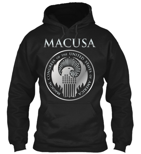 Macusa Magical Congress Of The United States Of America Black áo T-Shirt Front