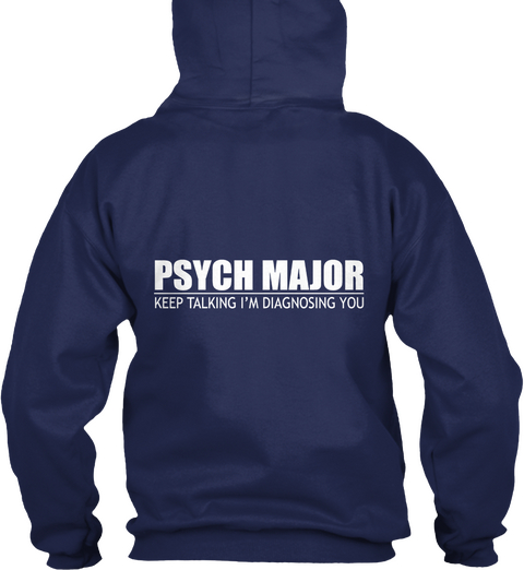 Psych Major Navy T-Shirt Back
