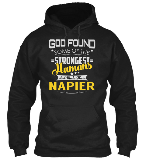 Napier   Strongest Humans Black T-Shirt Front