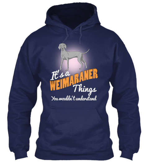 Love With My Weimaraner Dog Navy áo T-Shirt Front