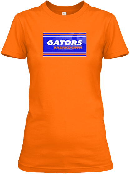 Gators Breakdown   Ladies Orange Camiseta Front