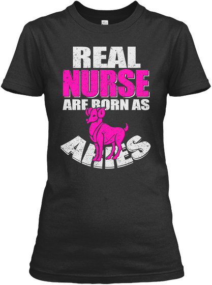 Nurse Shirt   Aries Black Camiseta Front