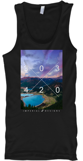 "303 X 420" Tank Black T-Shirt Front