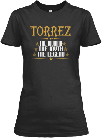 Torrez The Woman The Myth The Legend Black áo T-Shirt Front