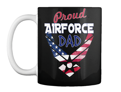 Proud Airforce Dad Black Camiseta Front