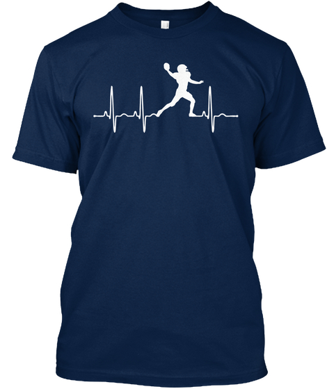 Rugby Heartbeat ! Navy T-Shirt Front